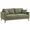 Sofa dwuosobowa 190 x 85 x 85 cm z tkaniny zielona w stylu skandynawskim