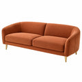 Sofa dwuosobowa 180 x 85 x 80 cm z tapicerką tekstylną w kolorze terakotowym - styl nowoczesny