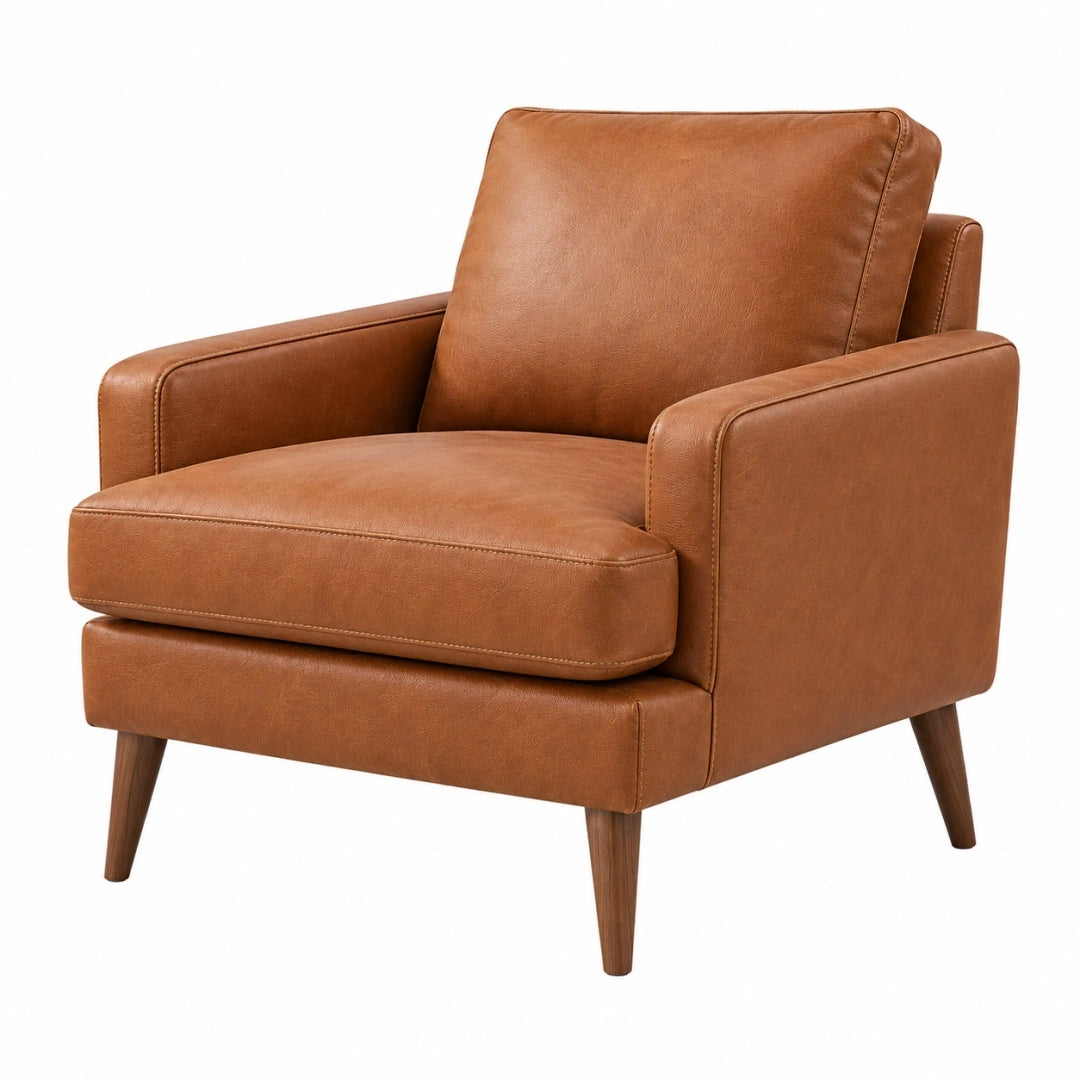 Fotel 92 x 88 x 86 cm brązowy z tapicerką syntetyczną w stylu retro
